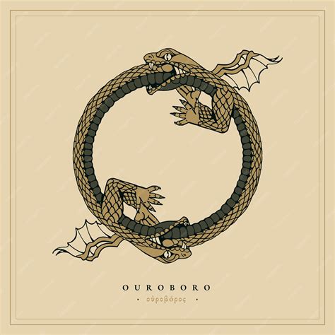 Premium Vector | Hand drawn ouroboros illustration