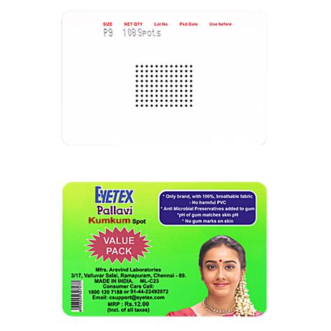 Buy Eyetex Pallavi Kumkum Spot - Bindi, Black Online at Best Price of ...