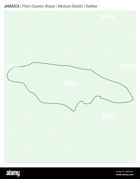 Jamaica plain country map. Medium details. Outline style. Shape of Jamaica. Vector illustration ...