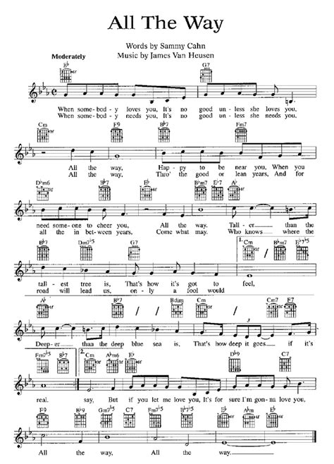 ALL THE WAY Frank Sinatra Sheet music | Easy Sheet Music