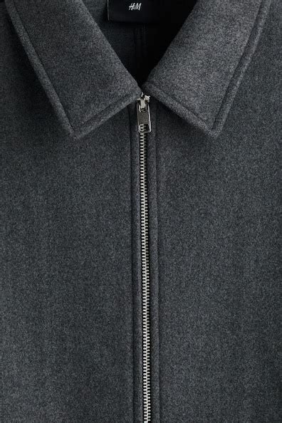 Men’s Dark grey Regular Fit Felted overshirt | H&M IN