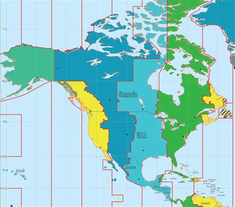 North America Time Zones with Cities & States - Guide of the World
