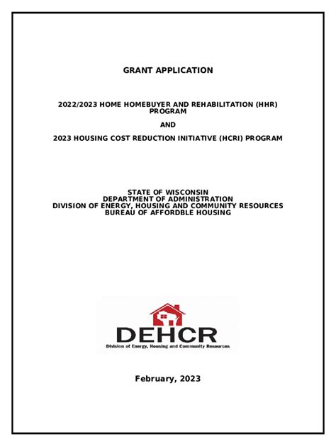 HHR and HCRI 2023 and 2023 Blank Application Doc Template | pdfFiller
