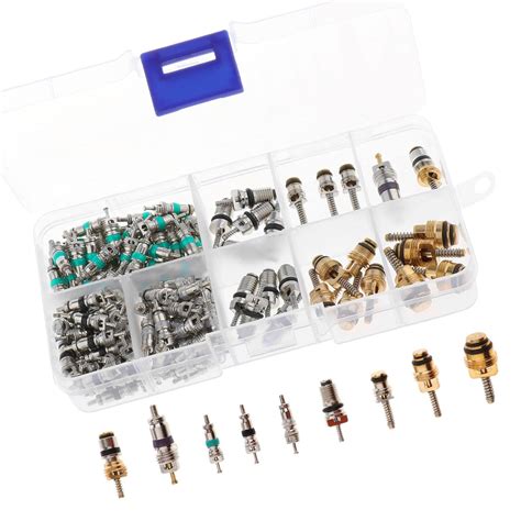 134 Piece Assortment Schrader Valves R134a Kit 11 kinds AC Valve Cores ...