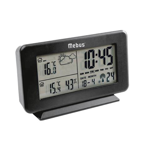 Mebus Funk-Wetterstation, 4 x 13 x 8 cm, kabellos, schwarz | eBay.de