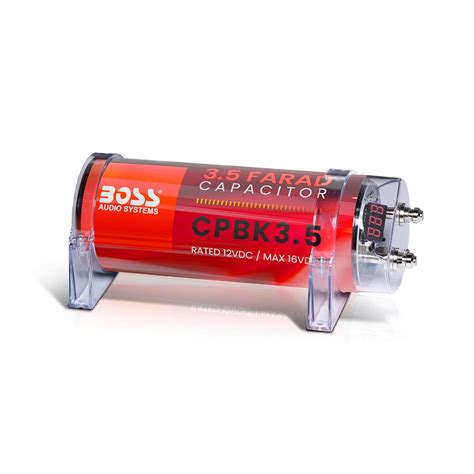 Boss 3.5 Farad Capacitor, Digital Voltage Meter - Black - CPBK3.5 ...