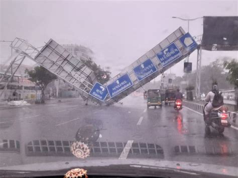 Trees fell in many places, huge hoardings were demolished and low lying ...