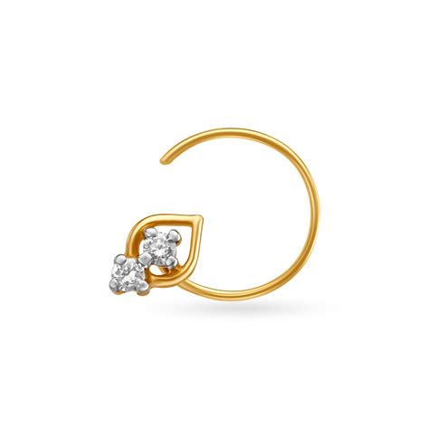 Dainty Two Stone Diamond Nose Pin