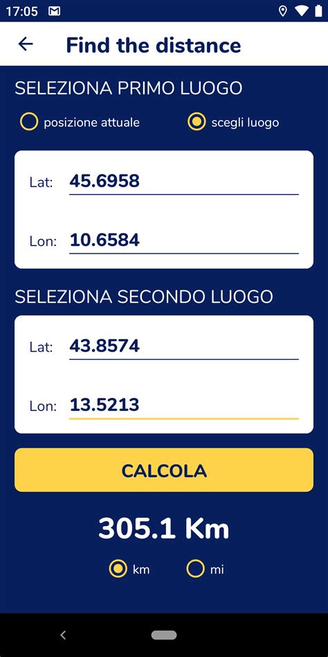 L'app Find the distance consente di trovare la distanza fra due luoghi ...