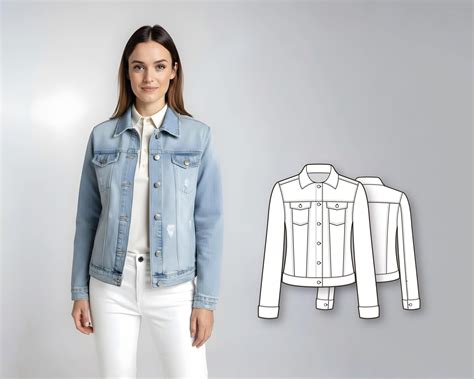 Pattern for Making Denim Jacket 的图像结果