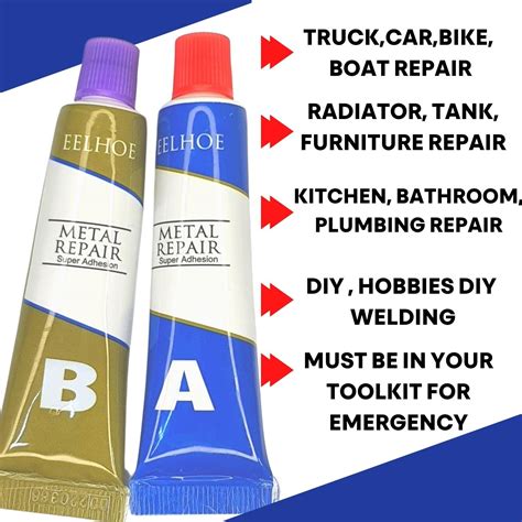 Buy Metal bonding Repair Paste, Super Glue Repair Gel Paste(A+B), Metal ...