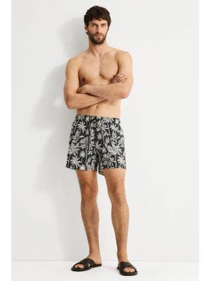 Buy H&M Black Patterned Swim Shorts (XS) Online