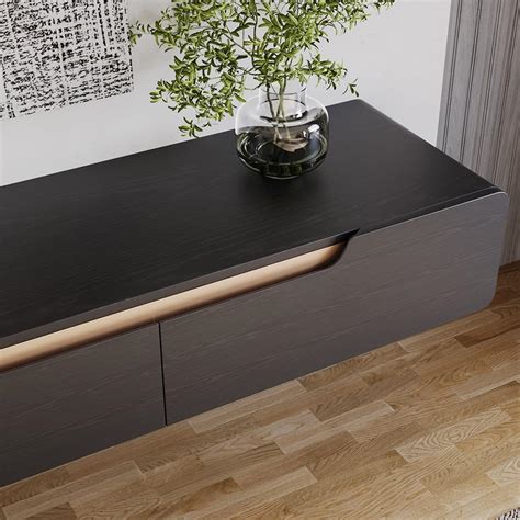 POVISON Black Floating TV Stand 78.74, Modern TV India | Ubuy
