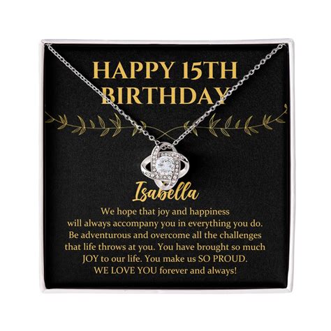 Teenage Daughter 15th Birthday Necklace, Daughter Fifteenth Birthday ...