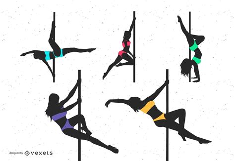 Pole Dancing Silhouette Set Vector Download