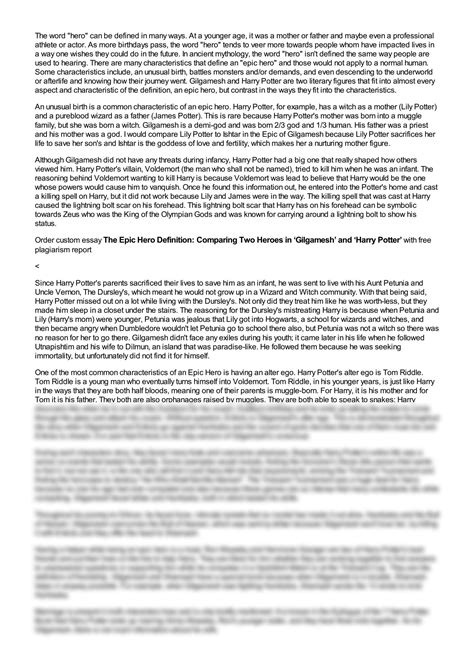 SOLUTION: The epic hero definition comparing two heroes in gilgamesh ...