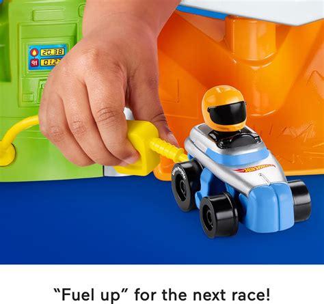 Fisher-Price Little People Hot Wheels Toddler Toy Race and Go Track Set ...