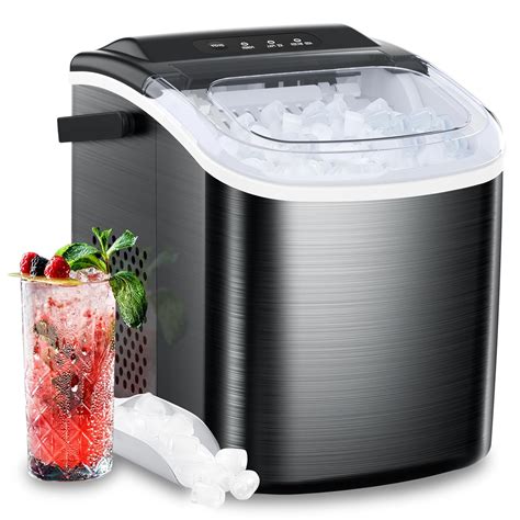 Amazon.com: Joy Pebble Stainless Steel Ice Makers Countertop, 26.5Lbs/24H, 9 Cubes Ready in 6-8 ...