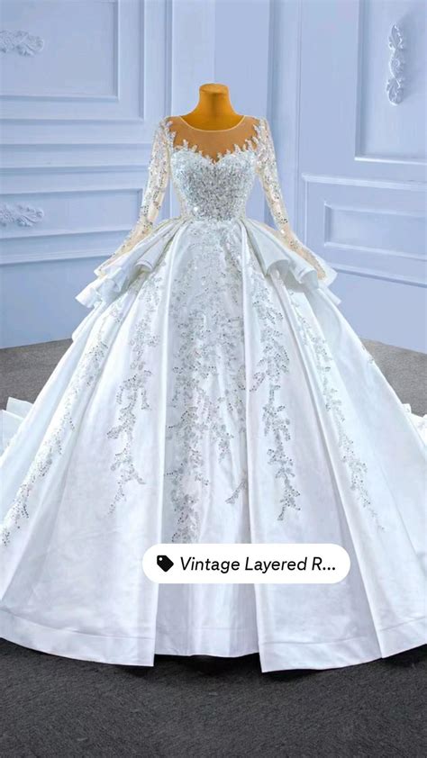 Vintage satin wedding dress modest elegant wedding dresswith long sleeve – Artofit