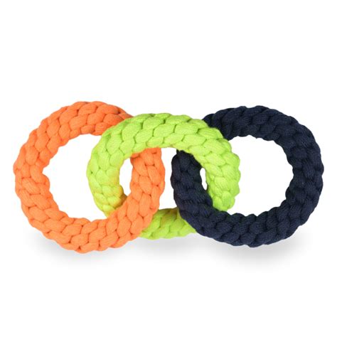 Buy Skatrs Triple Ring Rope Chew Toy for Dogs and Cats (Neon Green/Blue ...