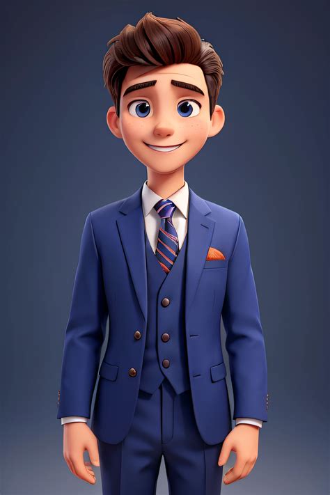 A close up of a cartoon character dressed in a suit - SeaArt AI