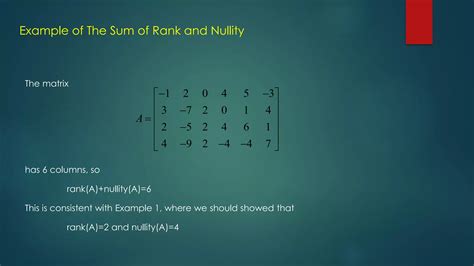 Row space, column space, null space And Rank, Nullity and Rank-Nullity ...