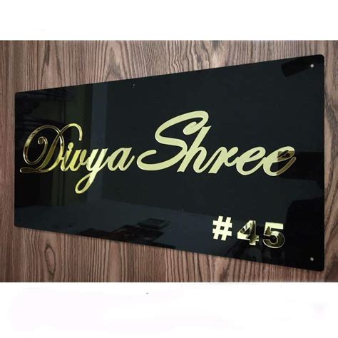 Customized Personalized Acrylic Name Board Plates for Home Outdoor Fam ...
