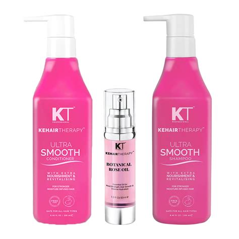 Ultra Smooth Shampoo & Conditioner 250ml + Botanical Rose Oil Serum 50 ...