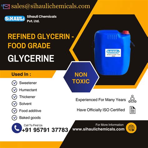 Refined Glycerin – Food Grade | Manufacturers & Exporters from Vasai ...