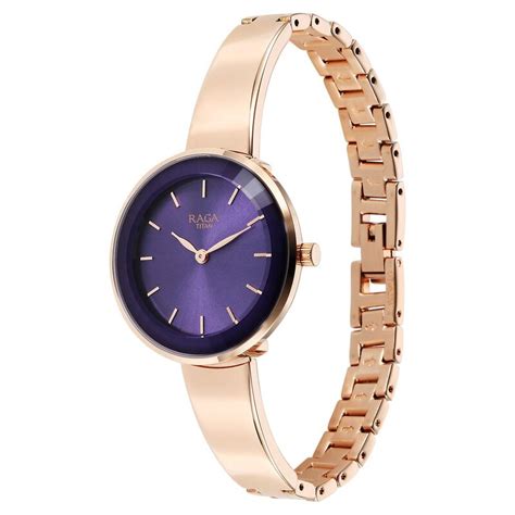 Buy Online Titan Raga Showstopper Quartz Analog Purple Dial Metal Strap ...