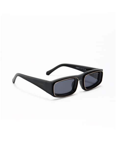 Sudan | Black Golden Rectangle Sunglass – ZAADRAN