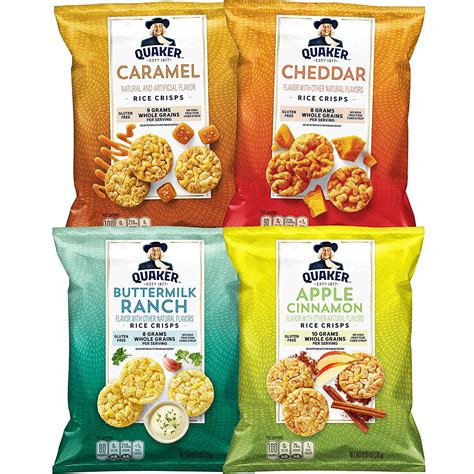Quaker Rice Crisps, Gluten Free, 4 Flavor Sweet and Savory Variety Mix ...
