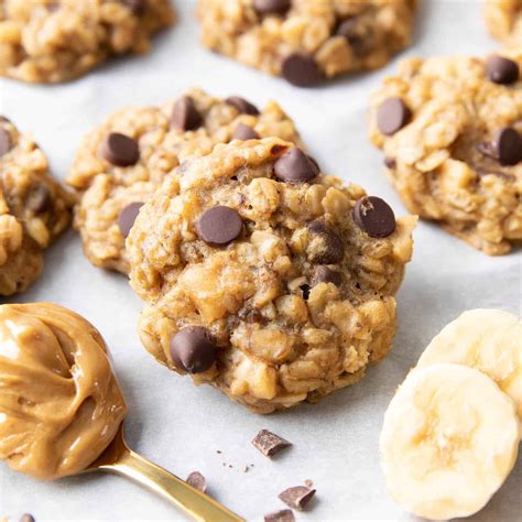 Peanut Butter Banana Oatmeal Cookies – Healthy Recipe - Beaming Baker