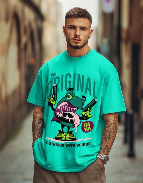 Originals Green Oversized Chest Graphic Printed T-shirt – Veirdo