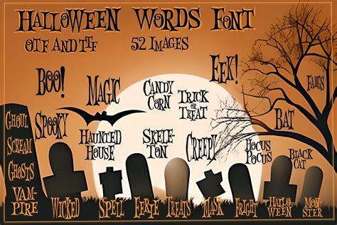 Halloween Words Font by Mary Kay's Magic · Creative Fabrica