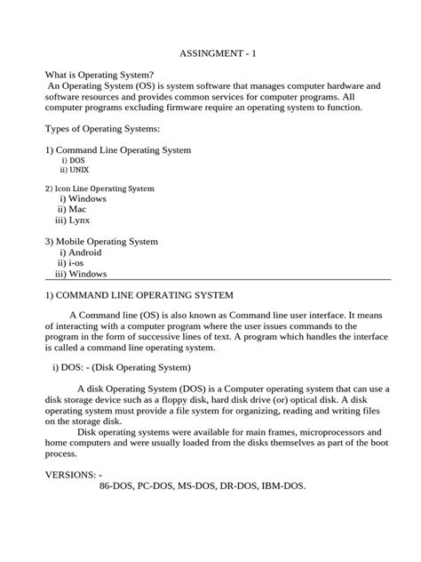 Types of Operating System PDF 的图像结果