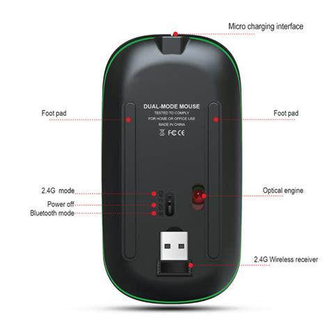 HXSJ T18 Dual Mode Bluetooth Wireless Mouse | Concept Kart