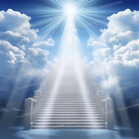 Buy Heavenly Stairs AI Art Background: Christian Memorial PNG (digital ...