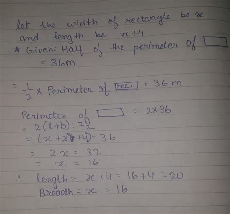 . 21. Half the perimeter of a rectangular garden, whose length is 4 m ...