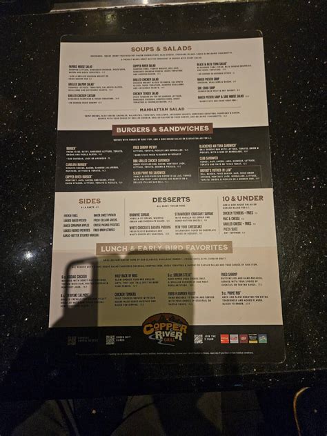 Menu at Copper River Grill restaurant, Greer