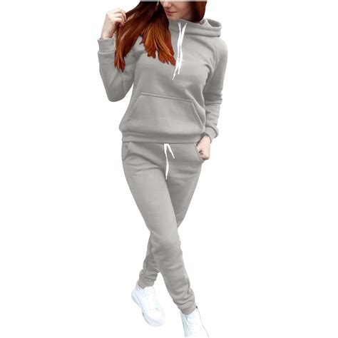 hotojiny Women Jogger Outfit Matching Sweat Suits Long Sleeve Hooded ...