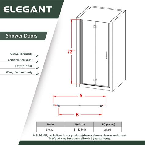 Buy ELEGANT Frameless Bi Fold/Pivot Shower Door Enclosure Walk in Glass ...