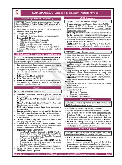 Samadhaan 2026: S&T Particle Physics - JUNO & Neutrino Experiments ...