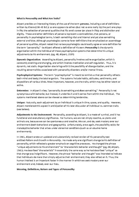 4 SEM - Personality psychology - What is Personality and What Are ...