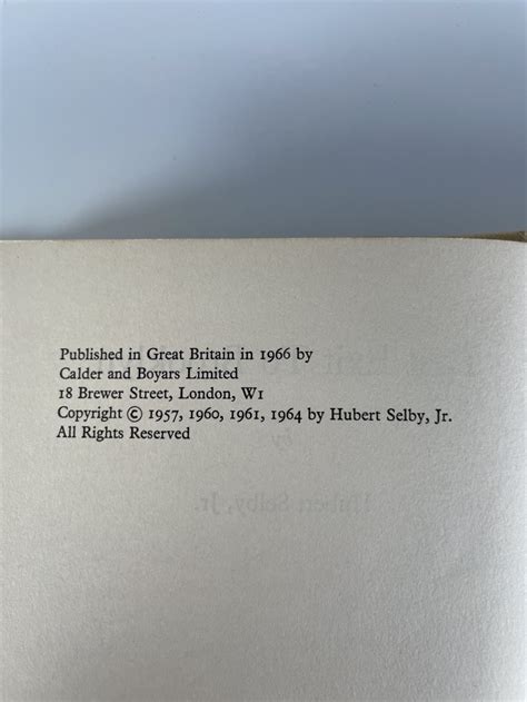 Hubert Selby Jr. - Last Exit To Brooklyn - First UK Edition 1966