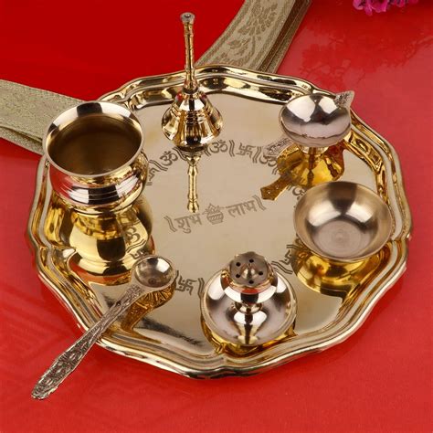 Brass Shubh Labh Pooja Thali Set - JAIN ART VILLA