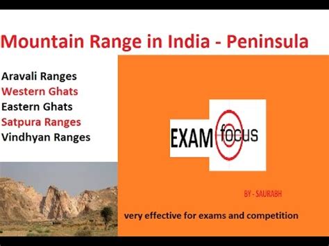 PENINSULAR MOUNTAIN RANGES Important points for exams Video Lecture ...