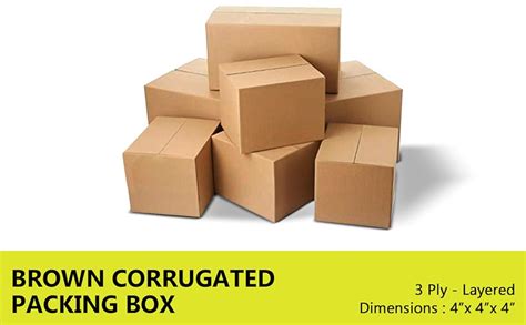 Torpedo Corrugated Boxes, 4 x 4 x 4 Inches Eco-friendly 3 Ply ...