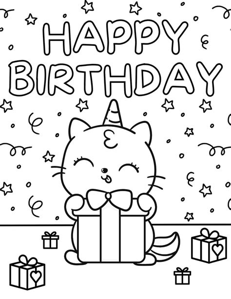 Happy Birthday Coloring Pages Free Printable - Printable Board Games