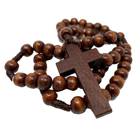 COMELYJEWEL Rosaries For Men Men's Wooden Corded Rosary Beads with ...